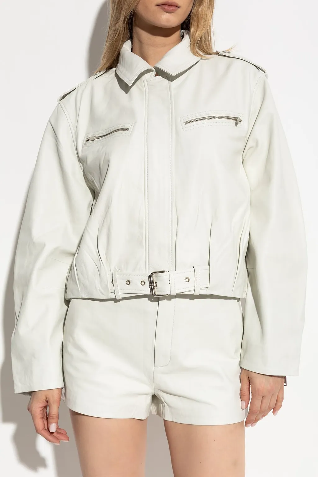 Gestuz Gzkatri Belted Waist Leather Jacket