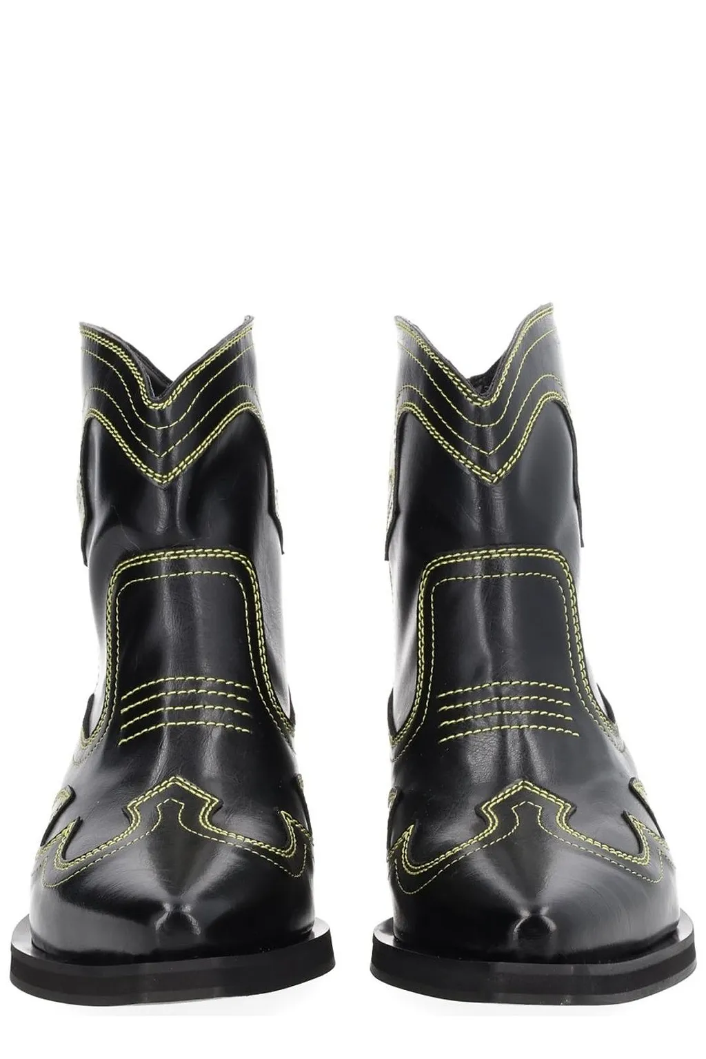 Ganni Low Shaft Embroidered Western Boots
