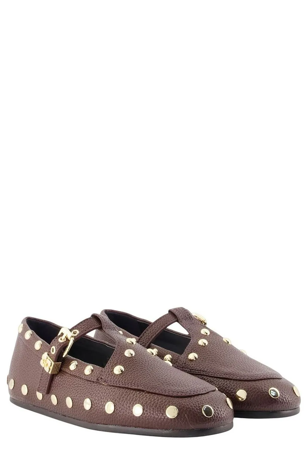 Ganni Mary Jenny Studded Ballerina Flats
