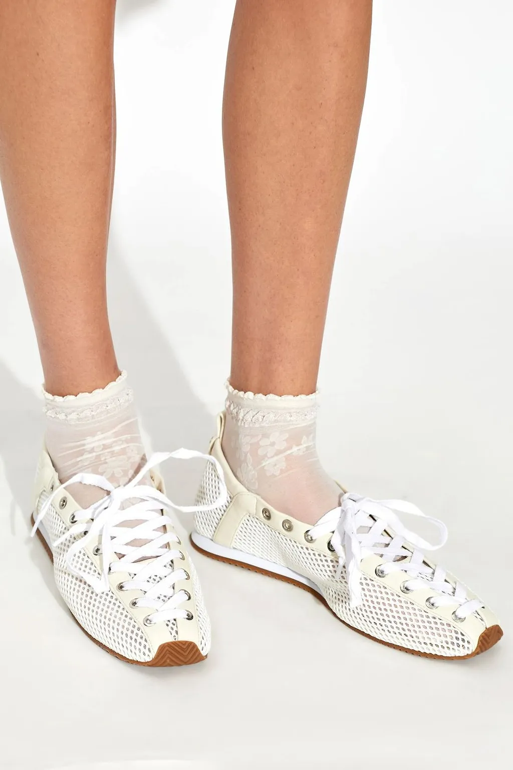 Ganni Mesh Low-Top Sneakers