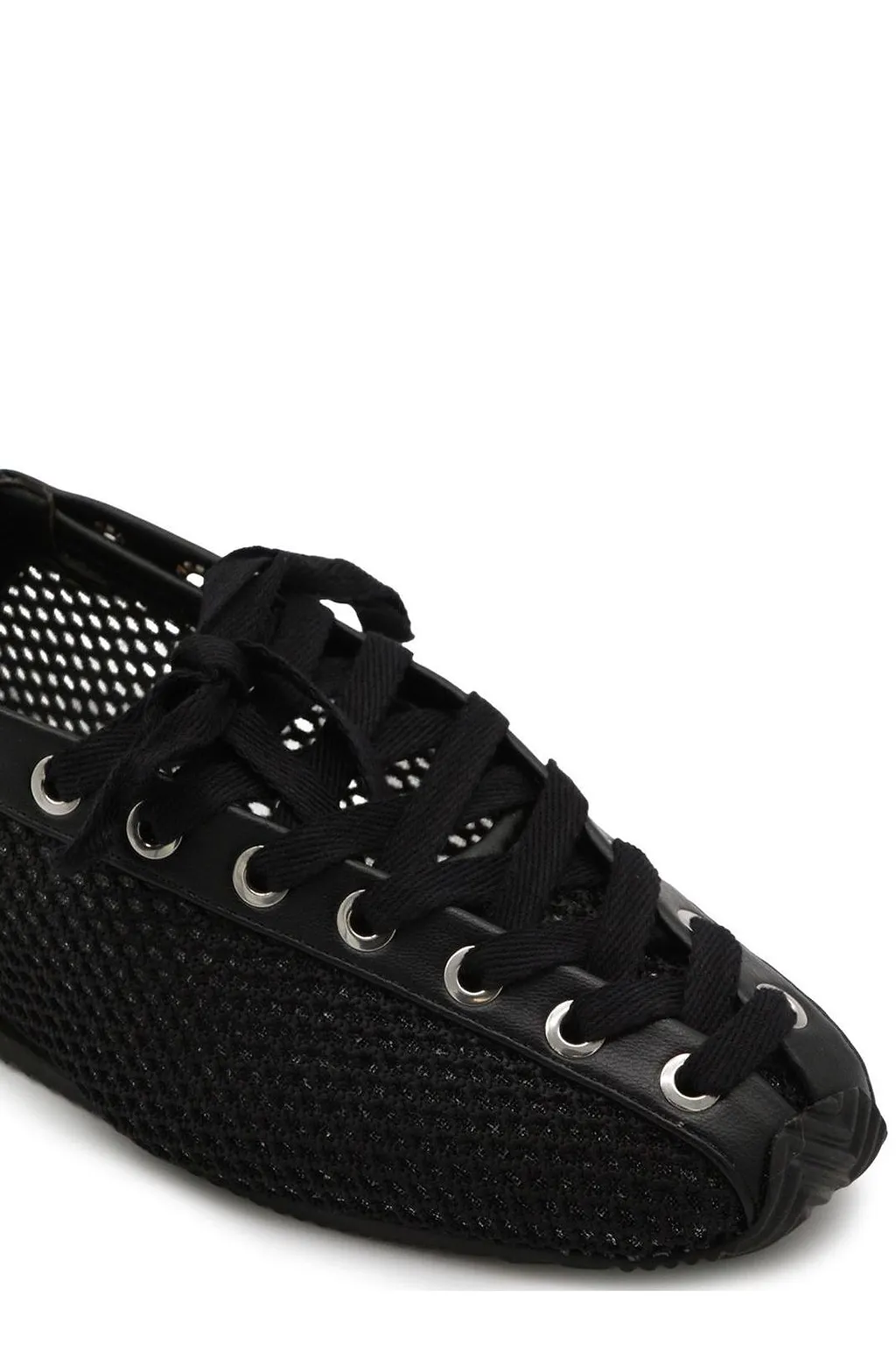 Ganni Mesh Lace-Up Flat Shoes