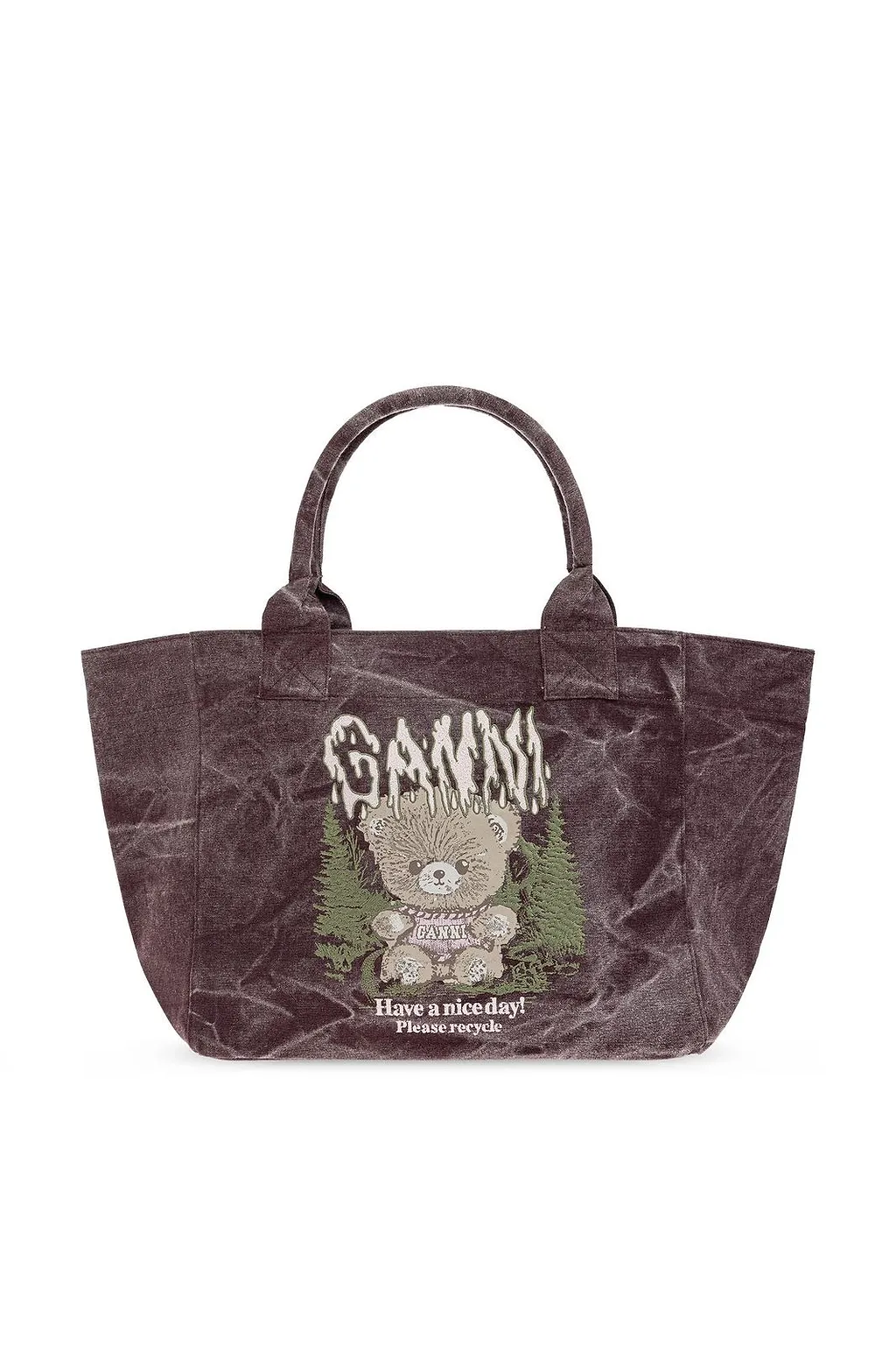 Ganni Medium Snow Teddy Bear Tote Bag