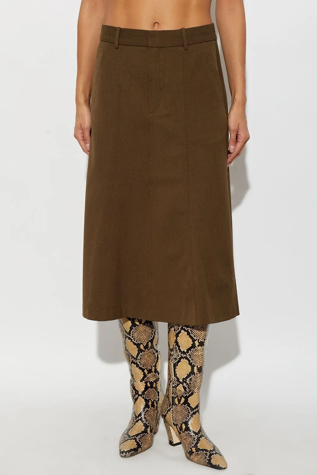 Gzstacy Belted Midi Skirt