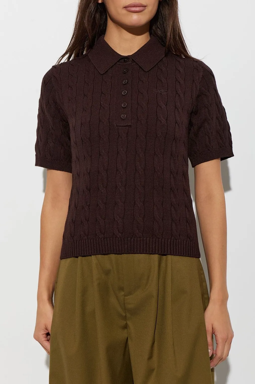 Gestuz Gzthilla Cable Knit Polo Top