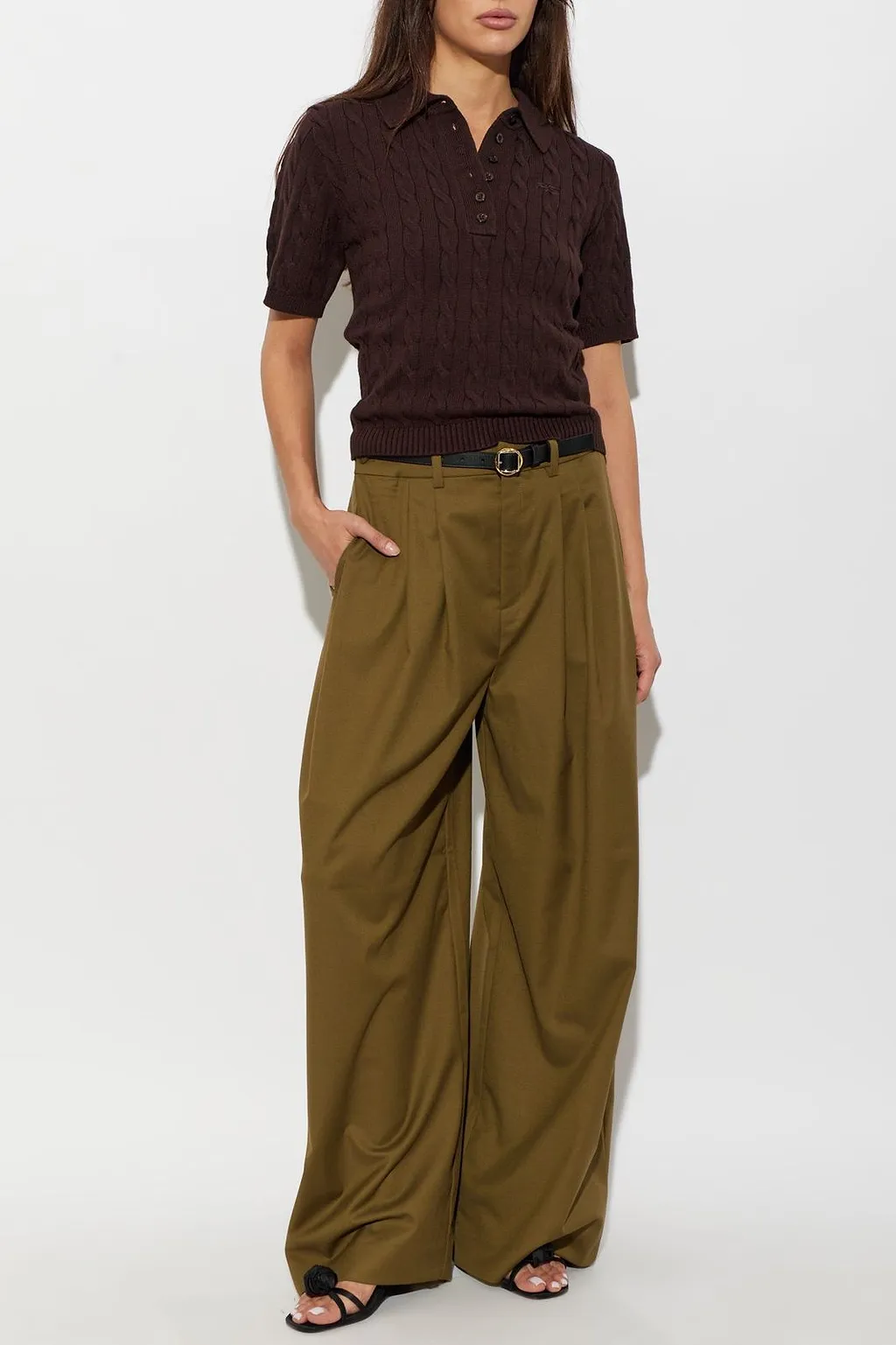 Gestuz Gzthilla Cable Knit Polo Top