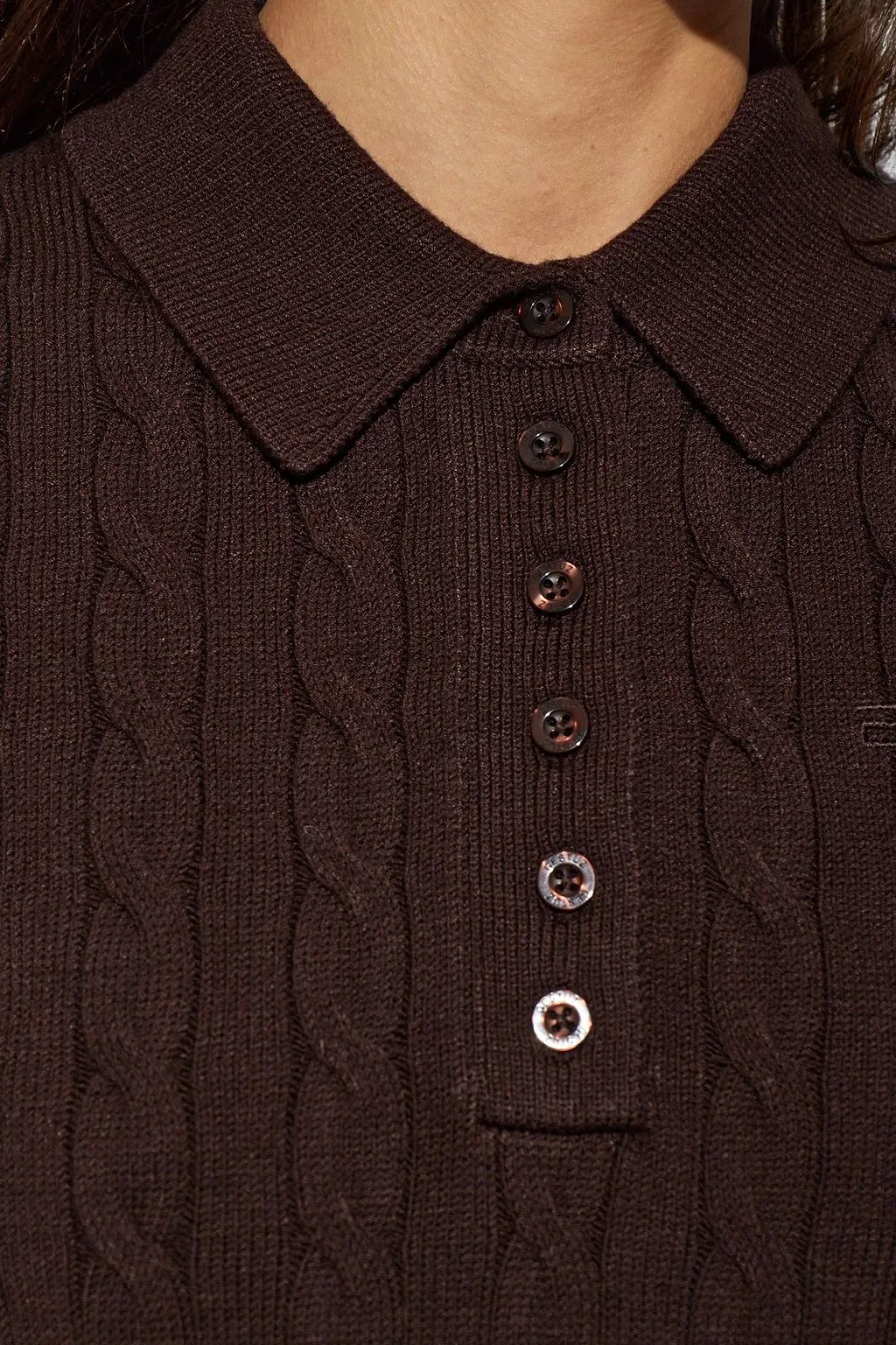 Gestuz Gzthilla Cable Knit Polo Top