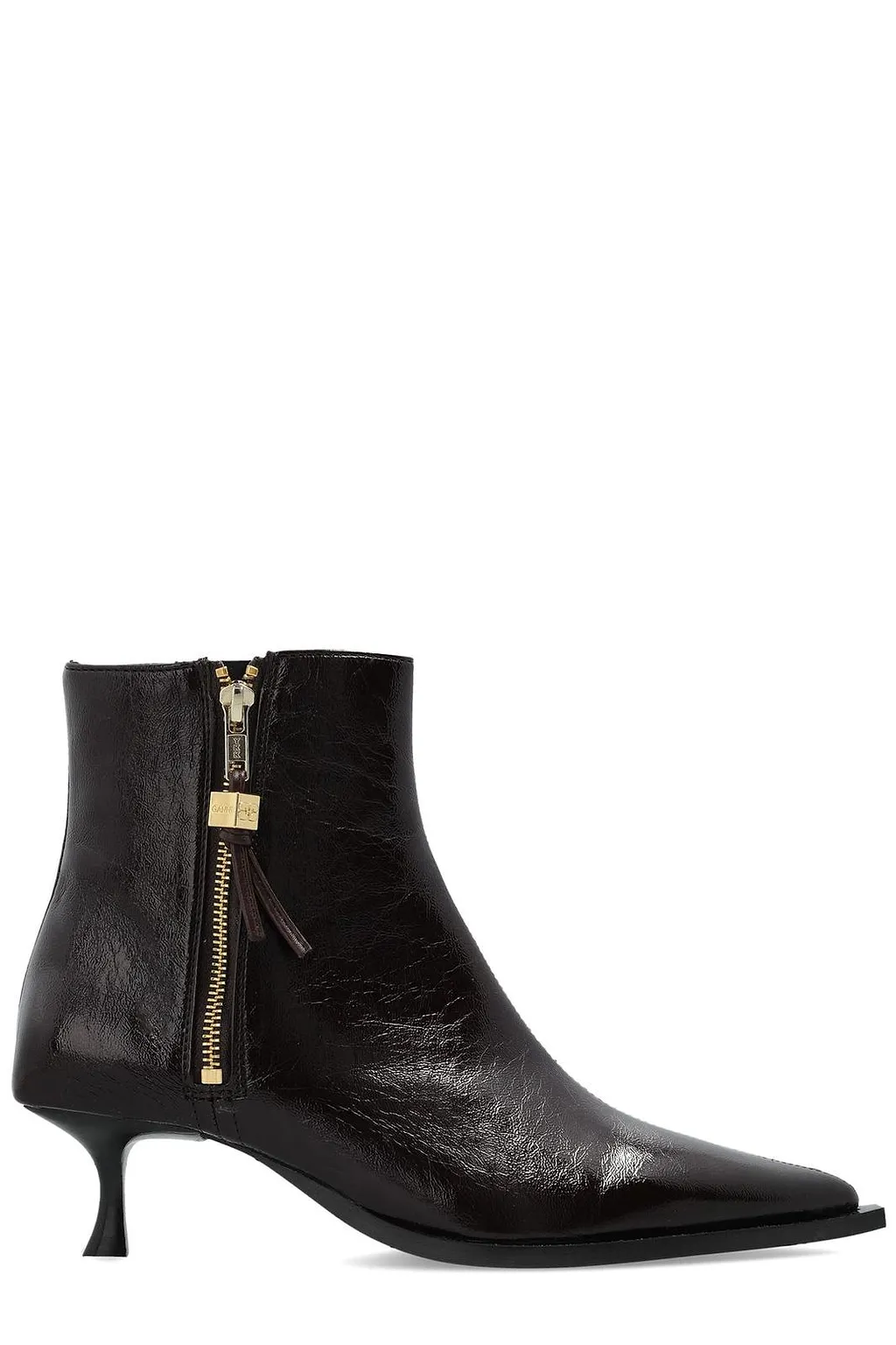 Ganni Pointed Zip Heeled Boots