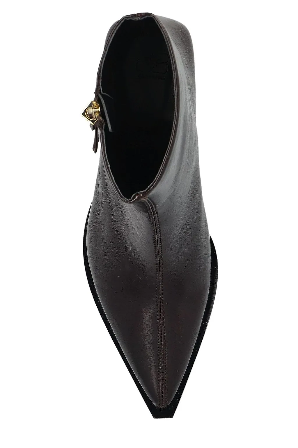 Ganni Pointed Zip Heeled Boots