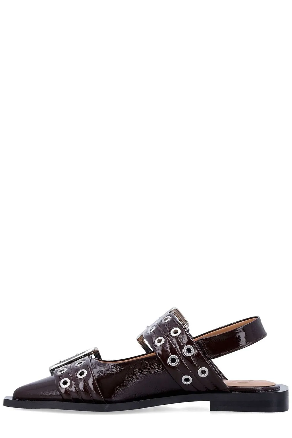Ganni Pointed Toe Buckle Ballerinas