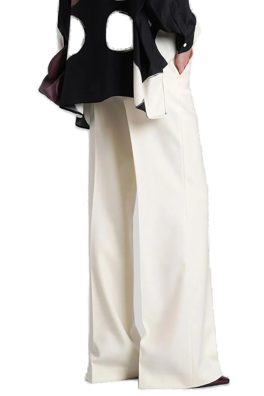 Pleated Wide-Leg Trousers