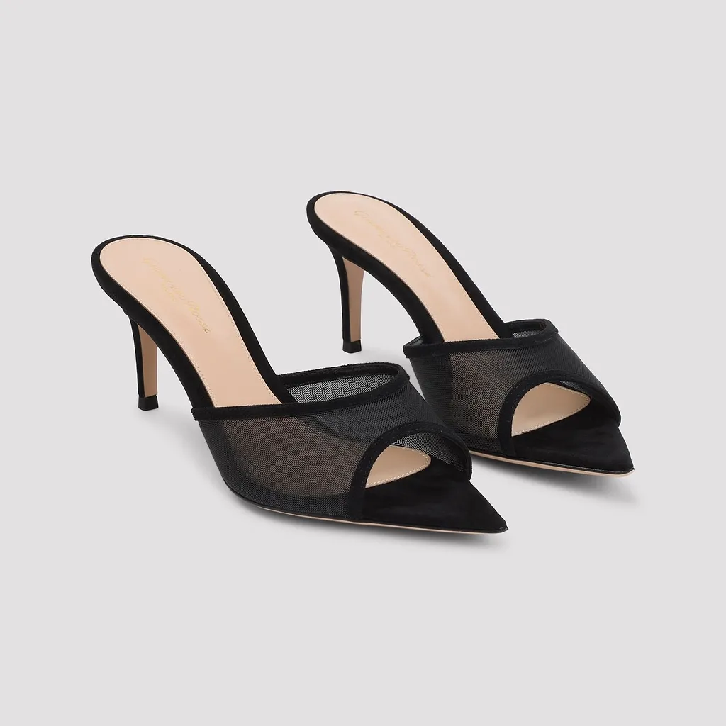 Gianvito Rossi Elle 70 Mesh Mules