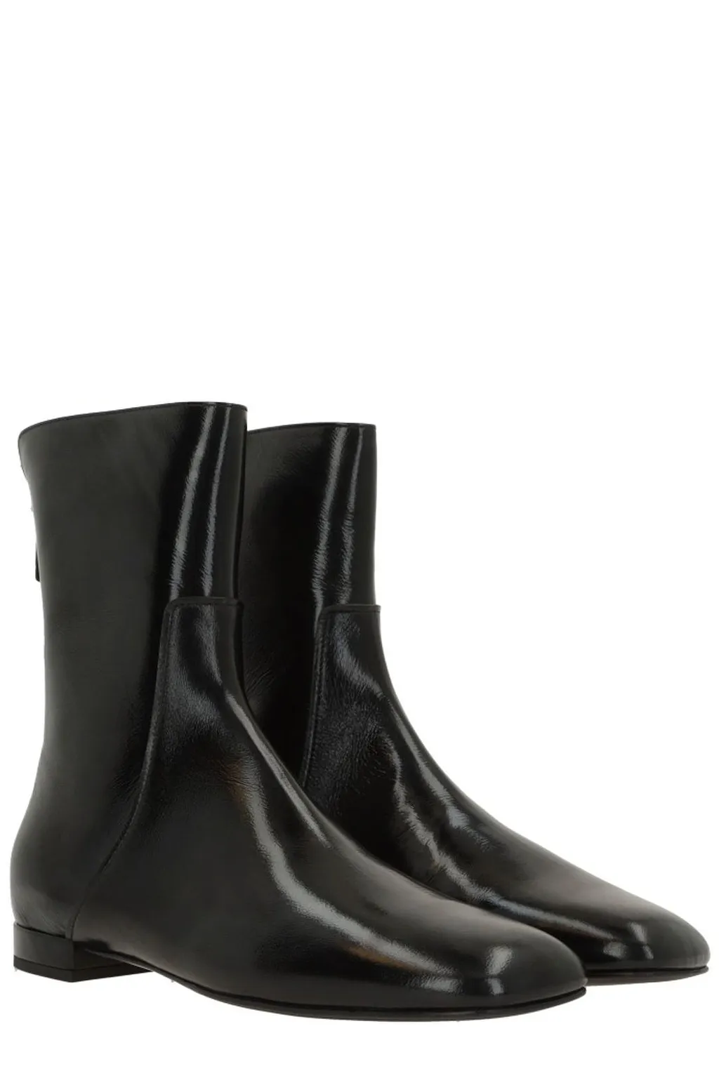 Giorgio Armani Square Toe Zip-Up Boots