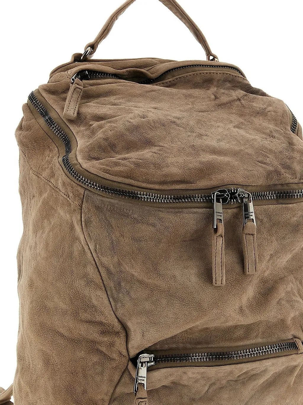 Giorgio Brato Logo Engraved Zipped Backpack