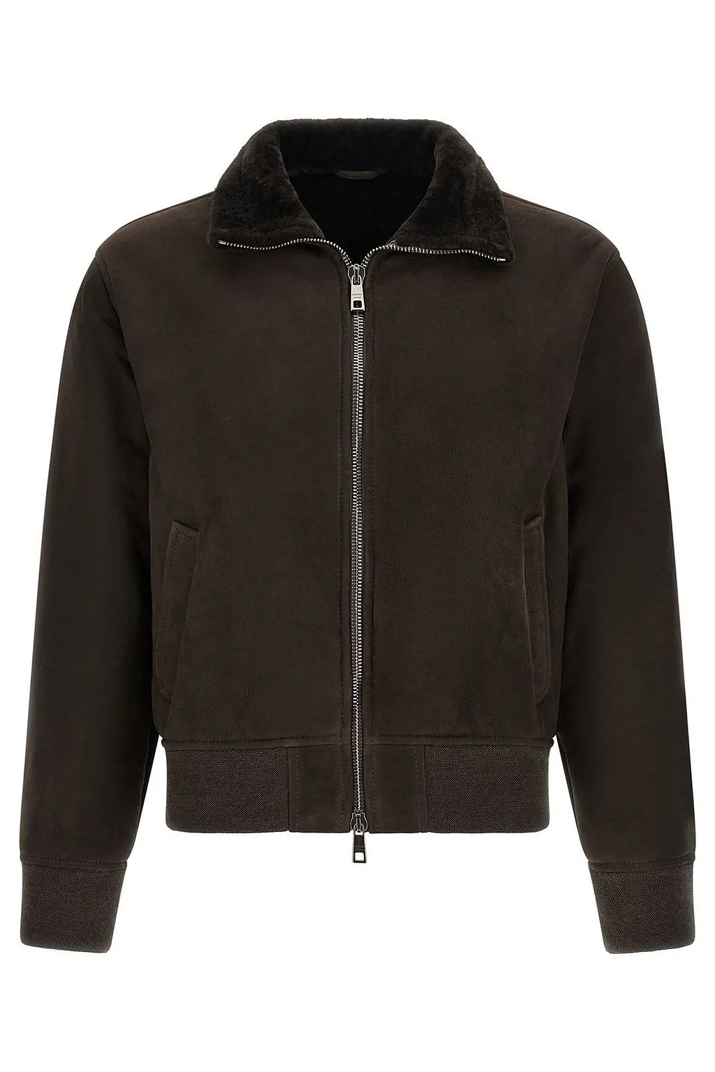 Giorgio Brato Shearling Collar Suede Jacket