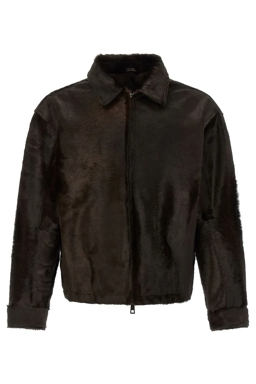 Pony Hair Effect Zip Jacket