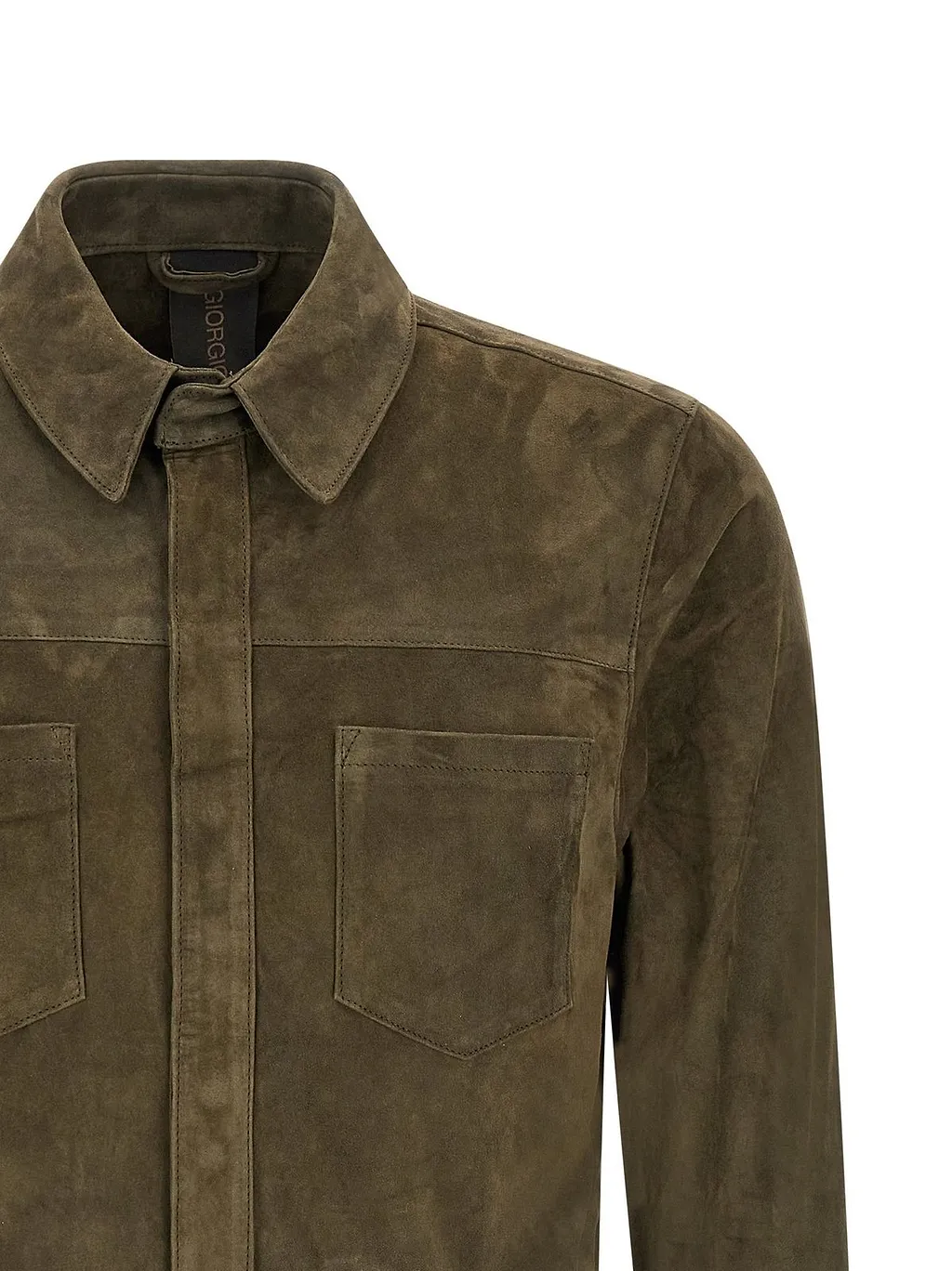 Giorgio Brato Suede Snap-Front Shirt