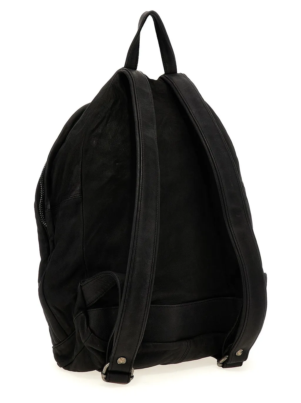 Zip Pocket Leather Backpack