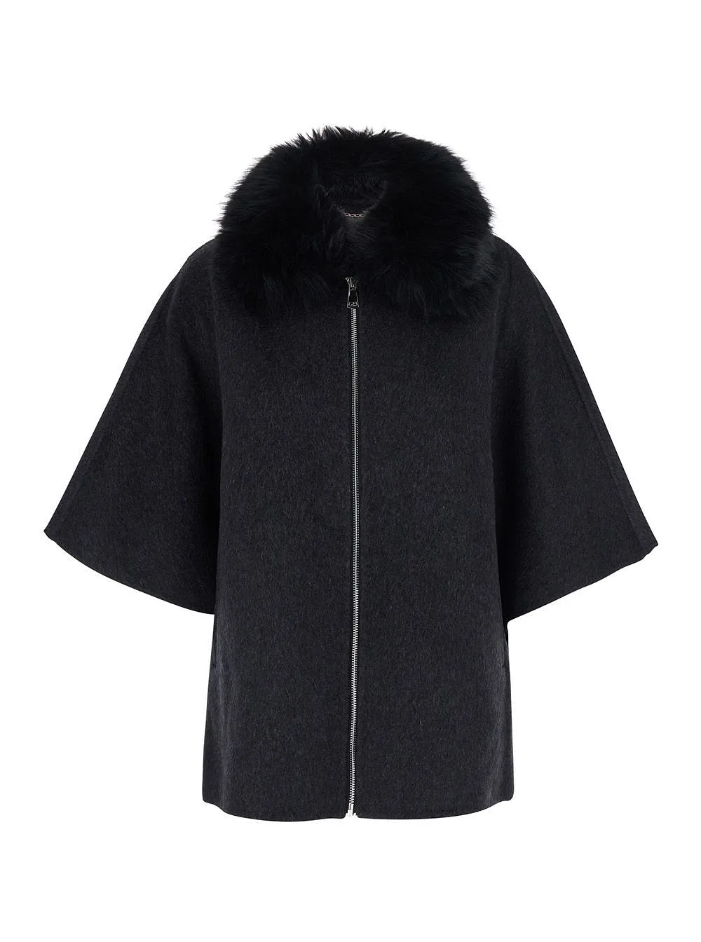 Giovanni Paris Clementine Faux Fur Trim Cape
