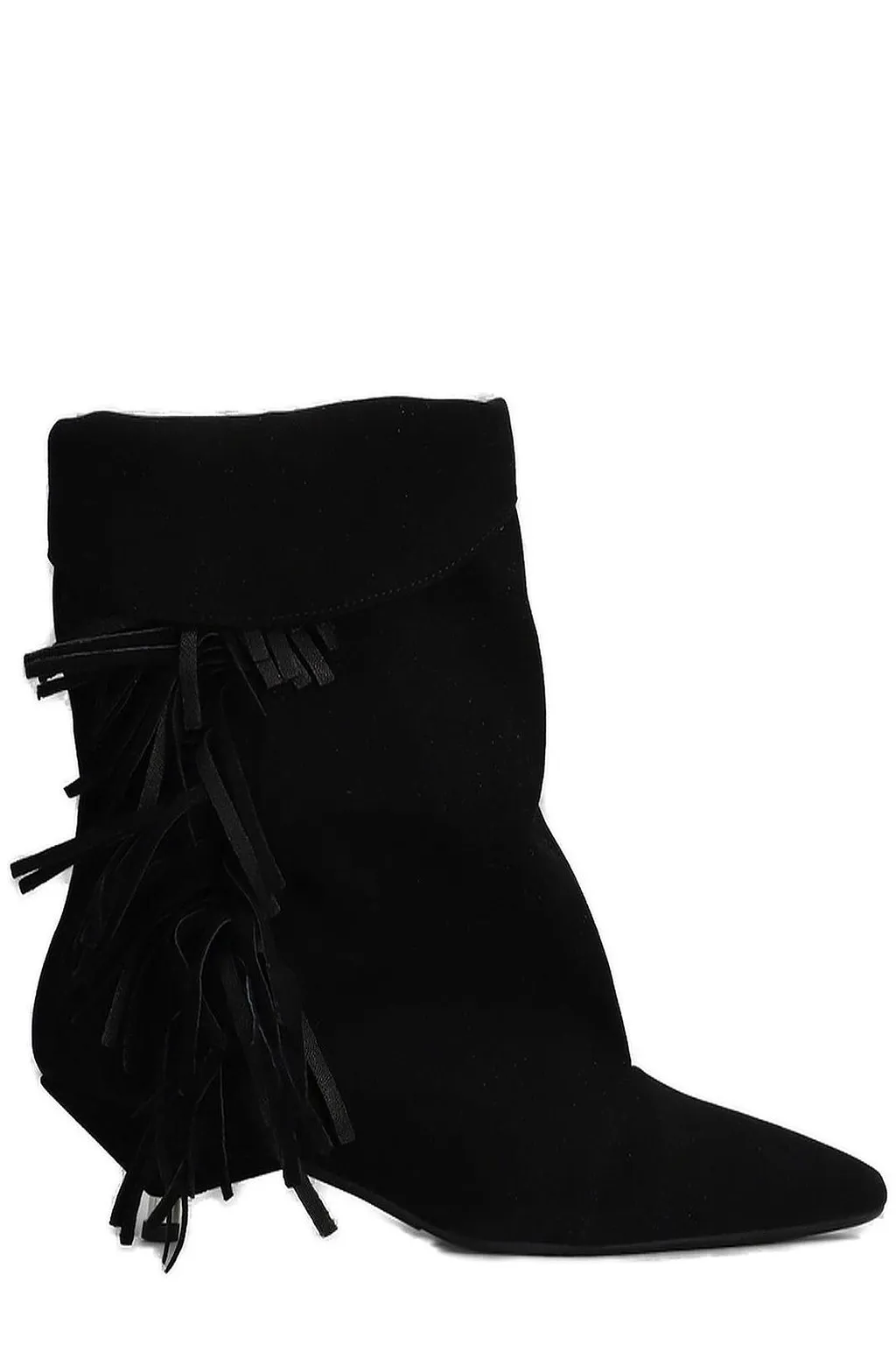 Gisel Moire Ariana Fringed Ankle Boots