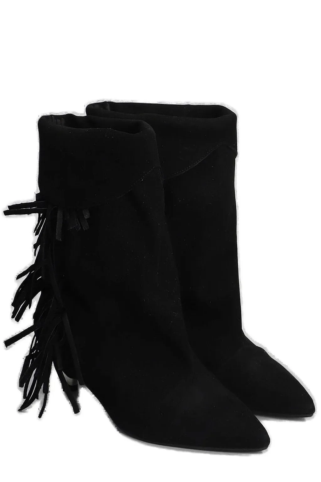 Gisel Moire Ariana Fringed Ankle Boots