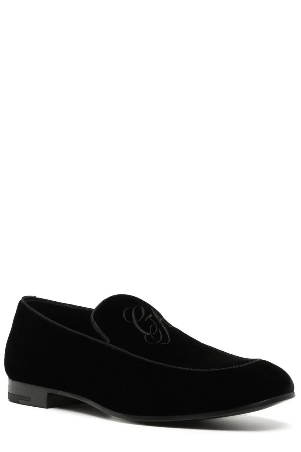 Giorgio Armani Monogram Slip-On Loafers