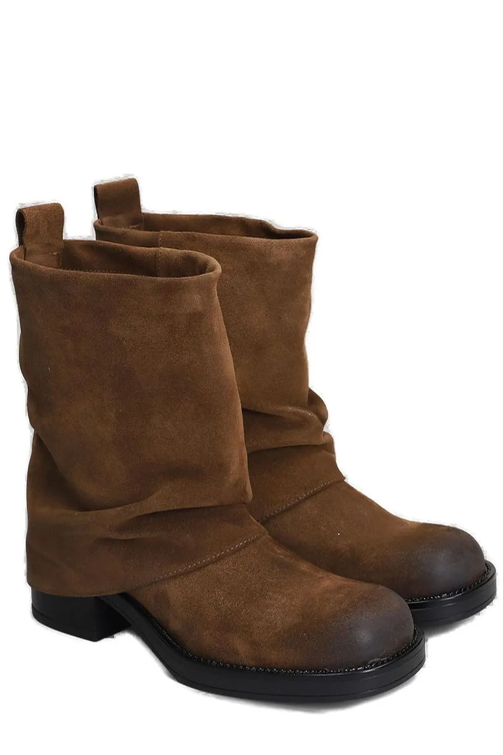 Gisel Moire Low Heel Ankle Boots