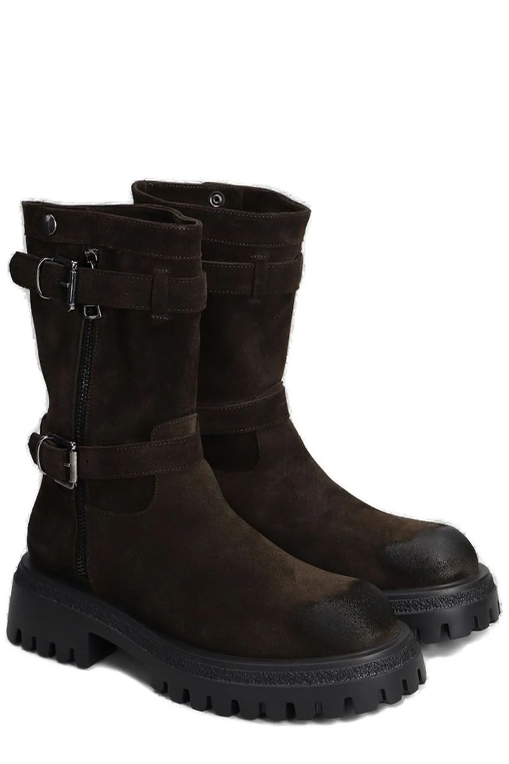 Norvegia Low Heeled Biker Boots
