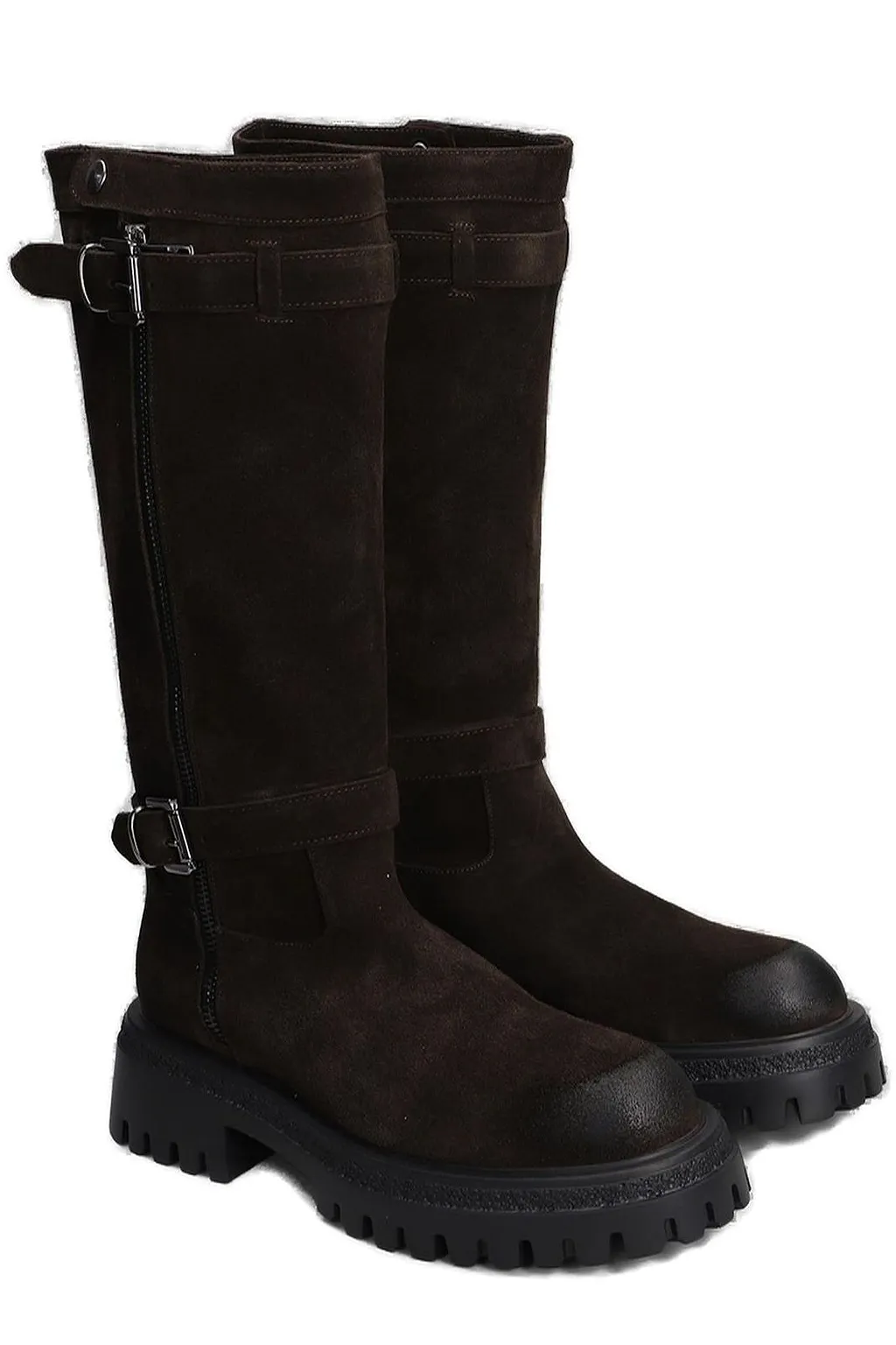 Gisel Moire Varsavia Low Heeled Biker Boots