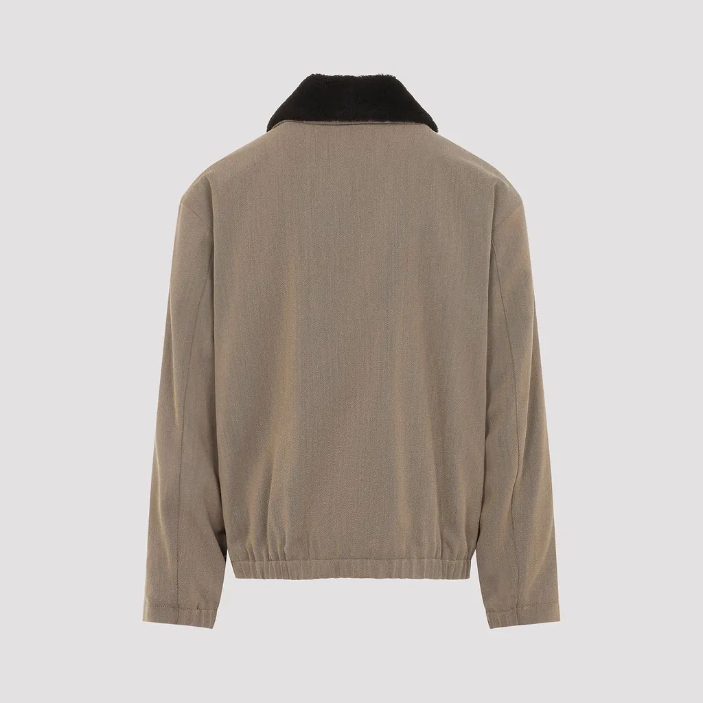Shearling Collar Blouson Jacket