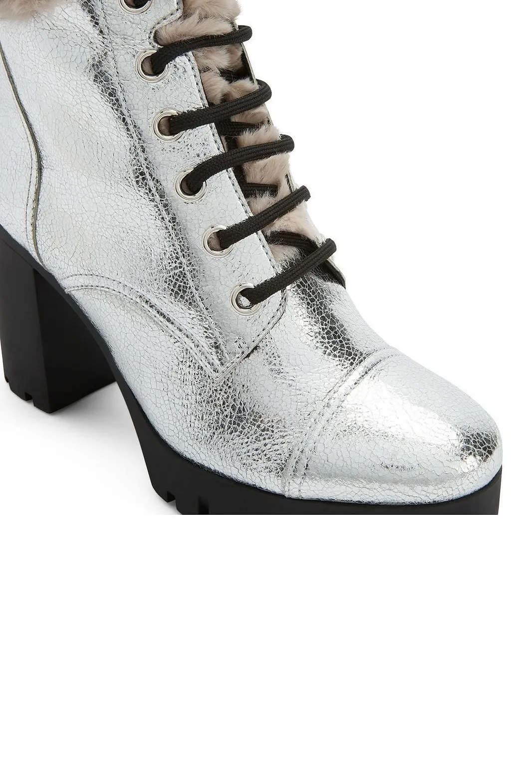 Giuseppe Zanotti Moyra Fur-Trim Lace-Up Boots