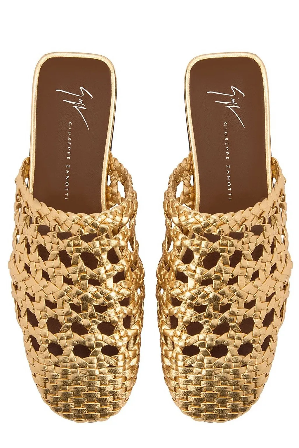 Giuseppe Zanotti Cage Woven Flat Mules