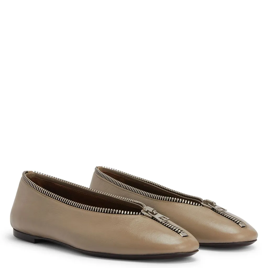 Oraine Zip-Detailed Ballet Flats