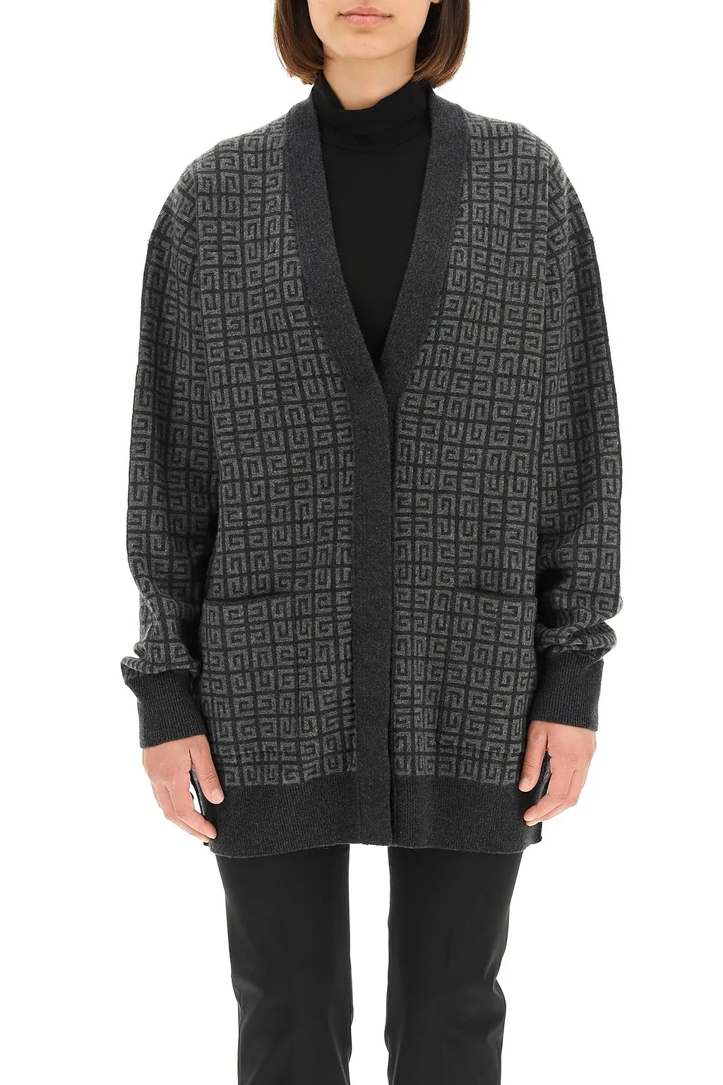 Givenchy Allover Logo Detailed Knit Cardigan