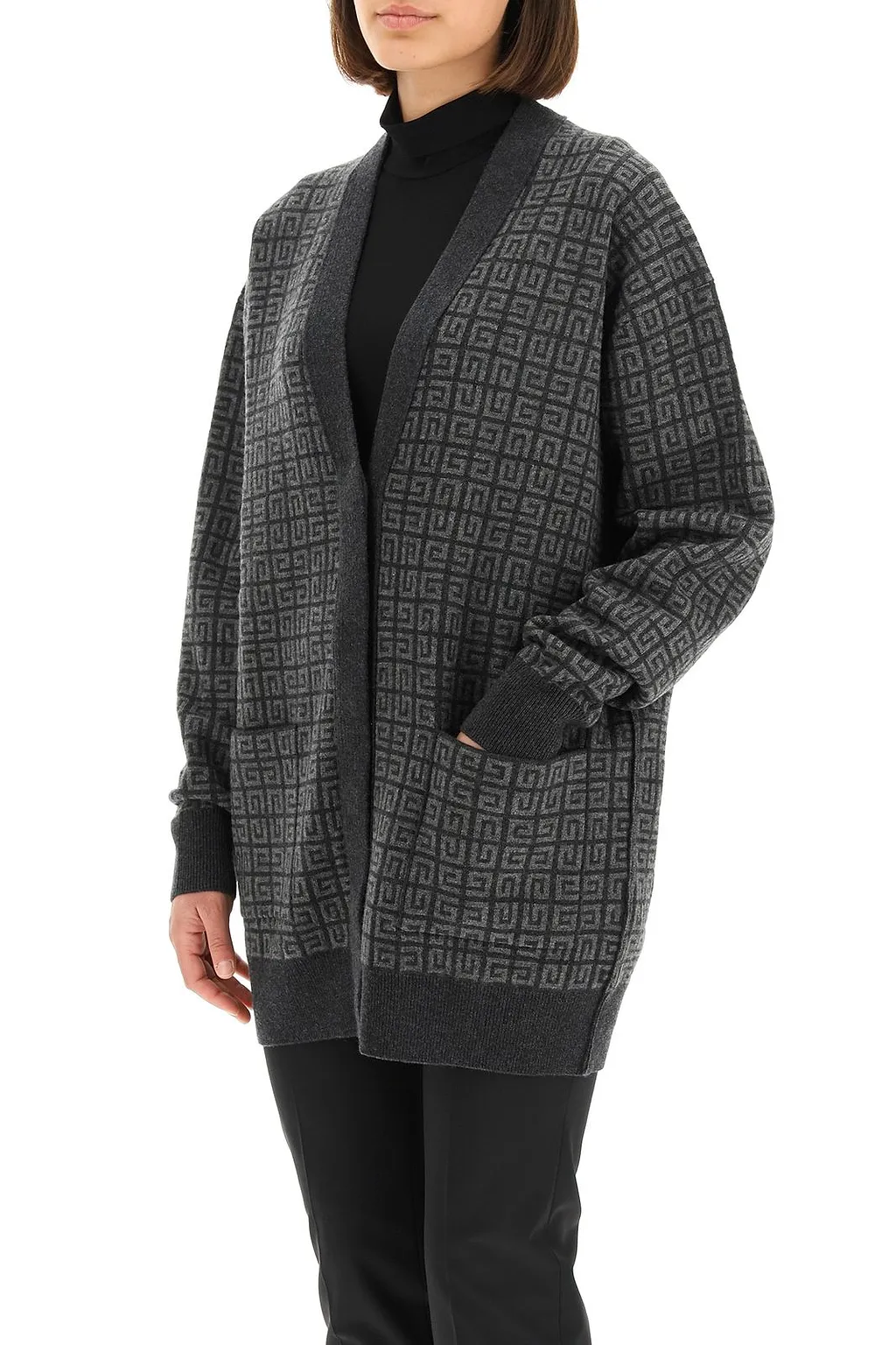 Givenchy Allover Logo Detailed Knit Cardigan