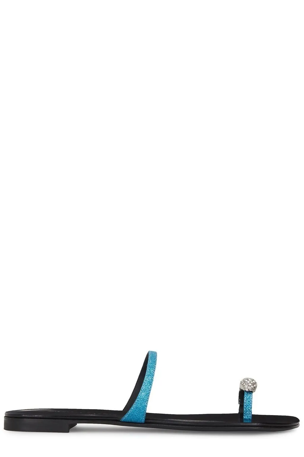 Ring Embellished Toe-Loop Slides
