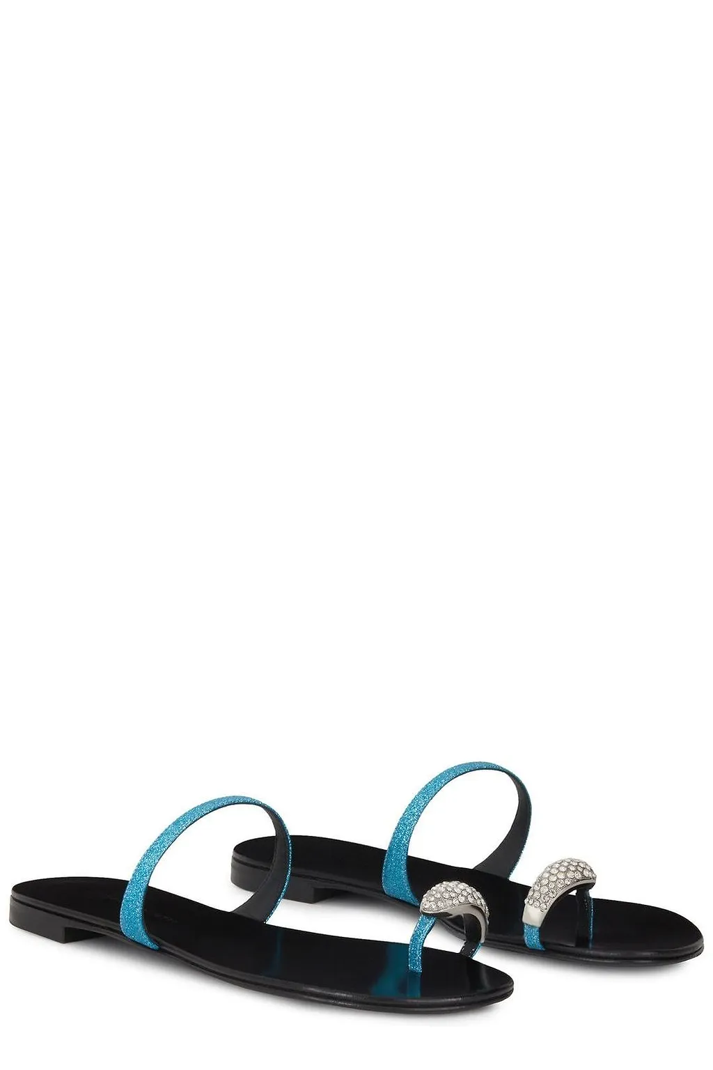 Ring Embellished Toe-Loop Slides