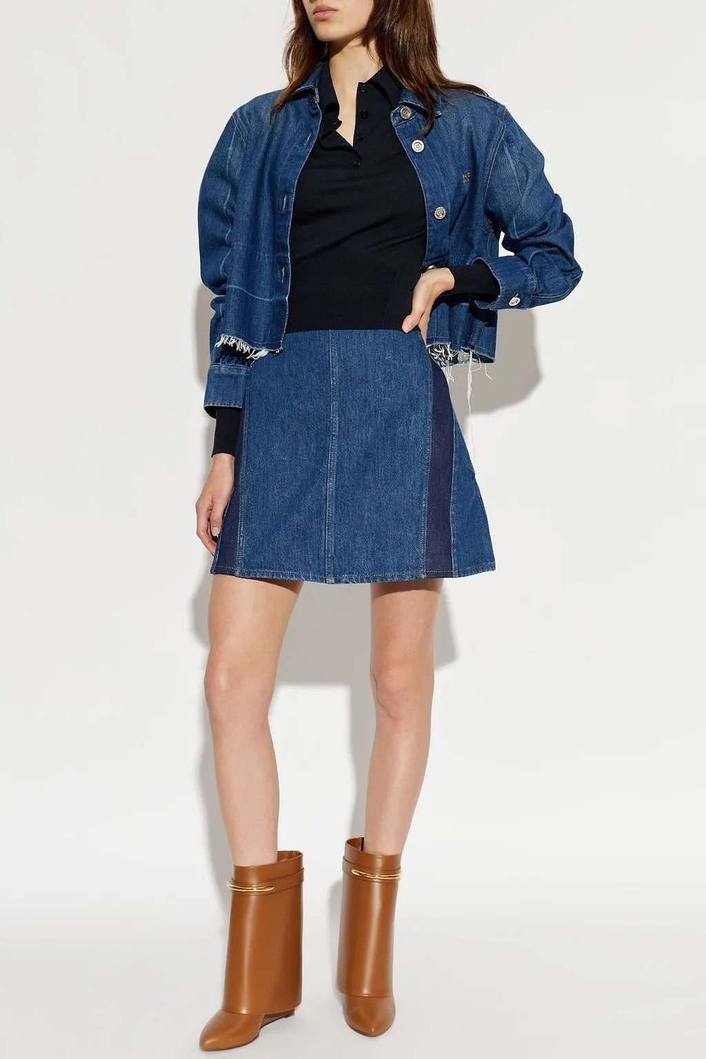 Givenchy Contrast Panel Denim Skirt