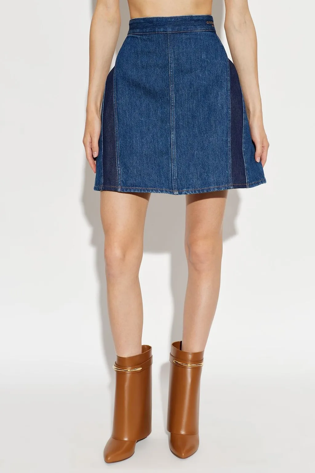 Givenchy Contrast Panel Denim Skirt