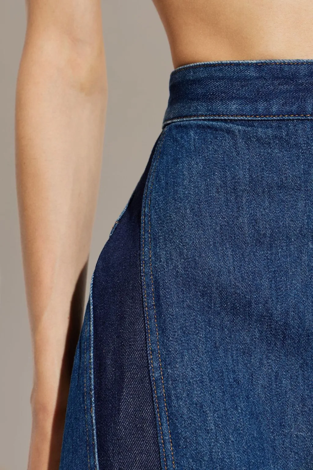 Givenchy Contrast Panel Denim Skirt