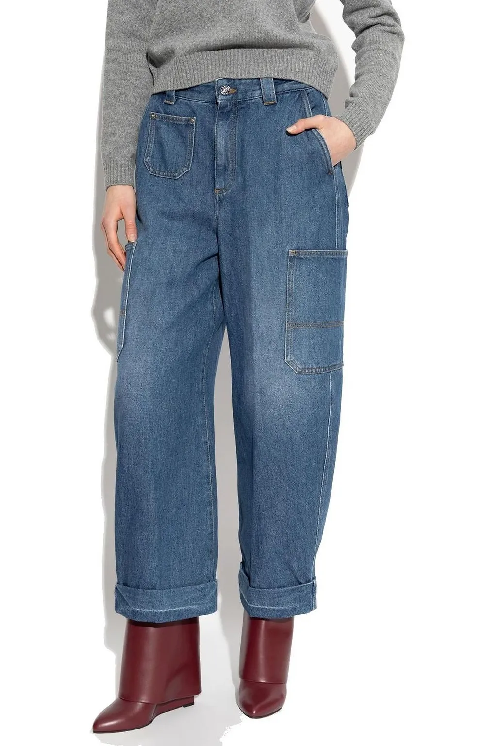 Givenchy Cropped Utility Denim Jeans