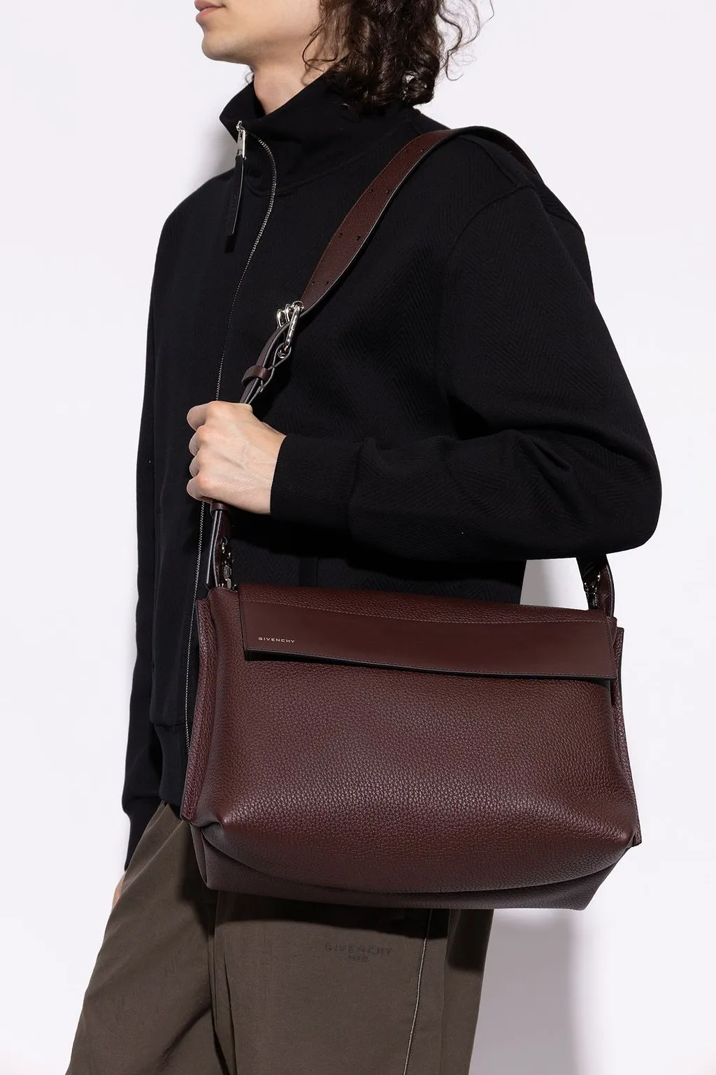 Givenchy Flap Leather Messenger Bag