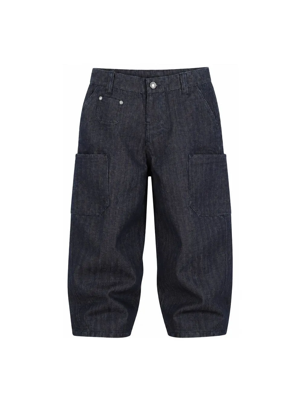 Givenchy Kids Herringbone Pattern Wide Leg Cargo Pants