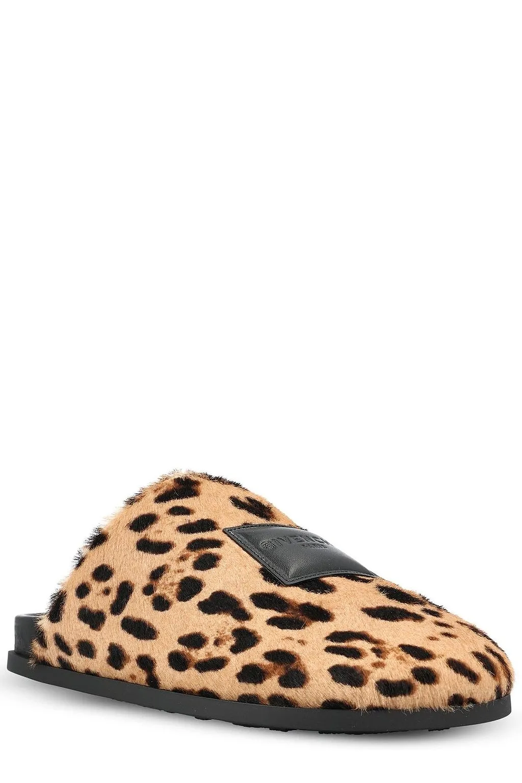 Givenchy Leopard Printed Label Flat Mules