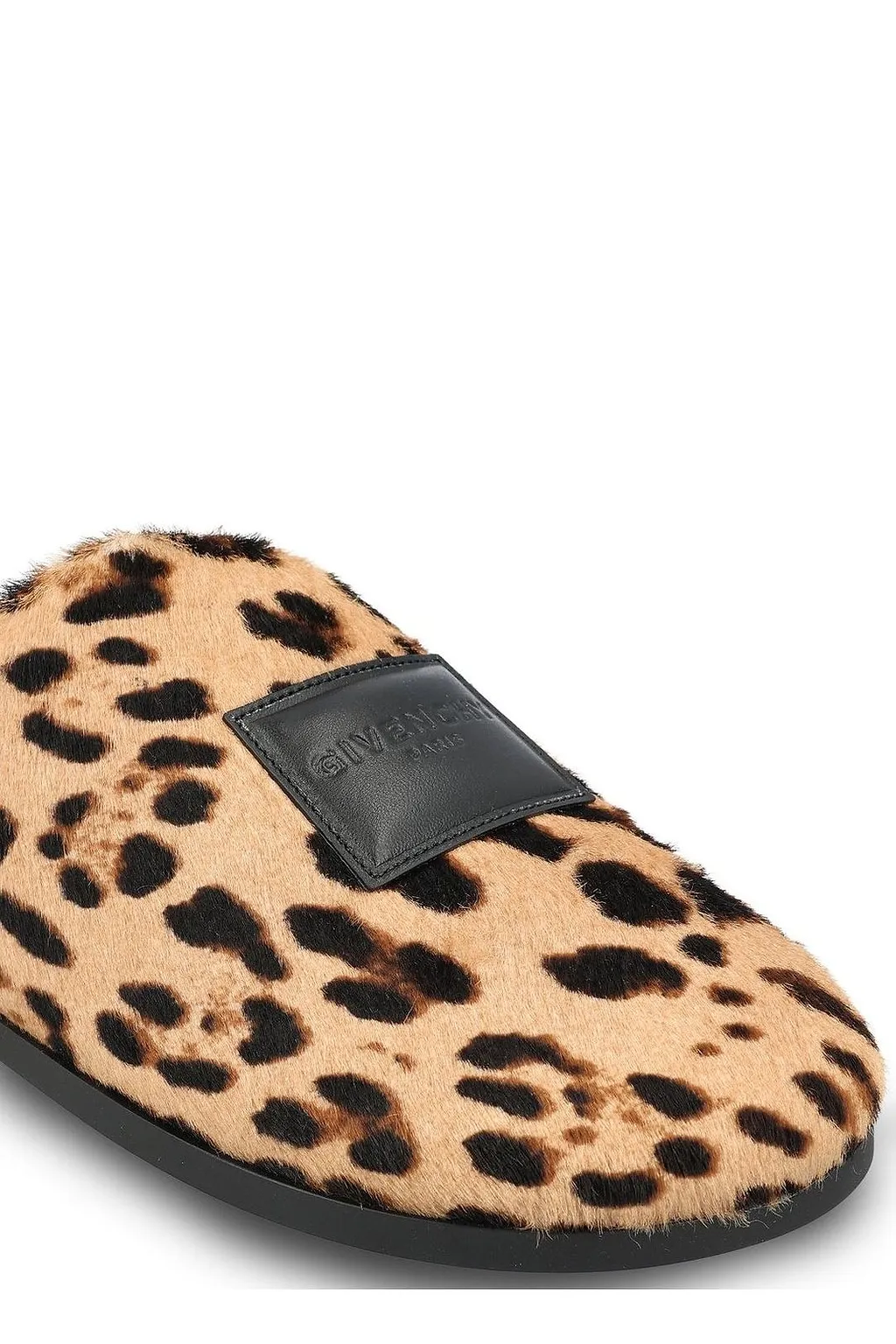 Givenchy Leopard Printed Label Flat Mules