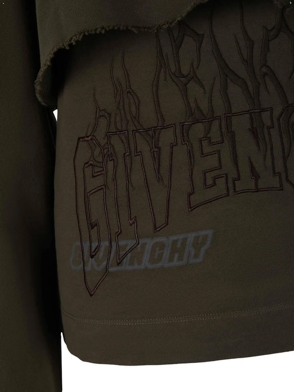 Givenchy Logo Embroidered Layered Effect Hoodie