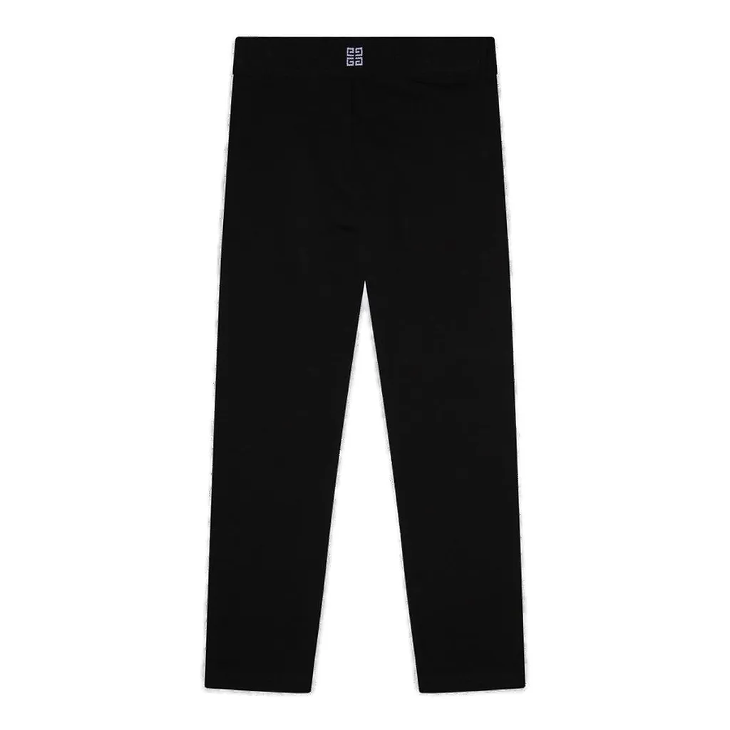 Givenchy Kids Logo Waistband Ribbed Trim Leggings