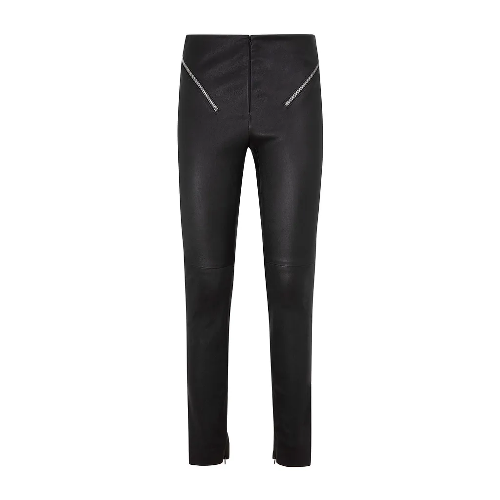 Zip Detailed Leather Pants