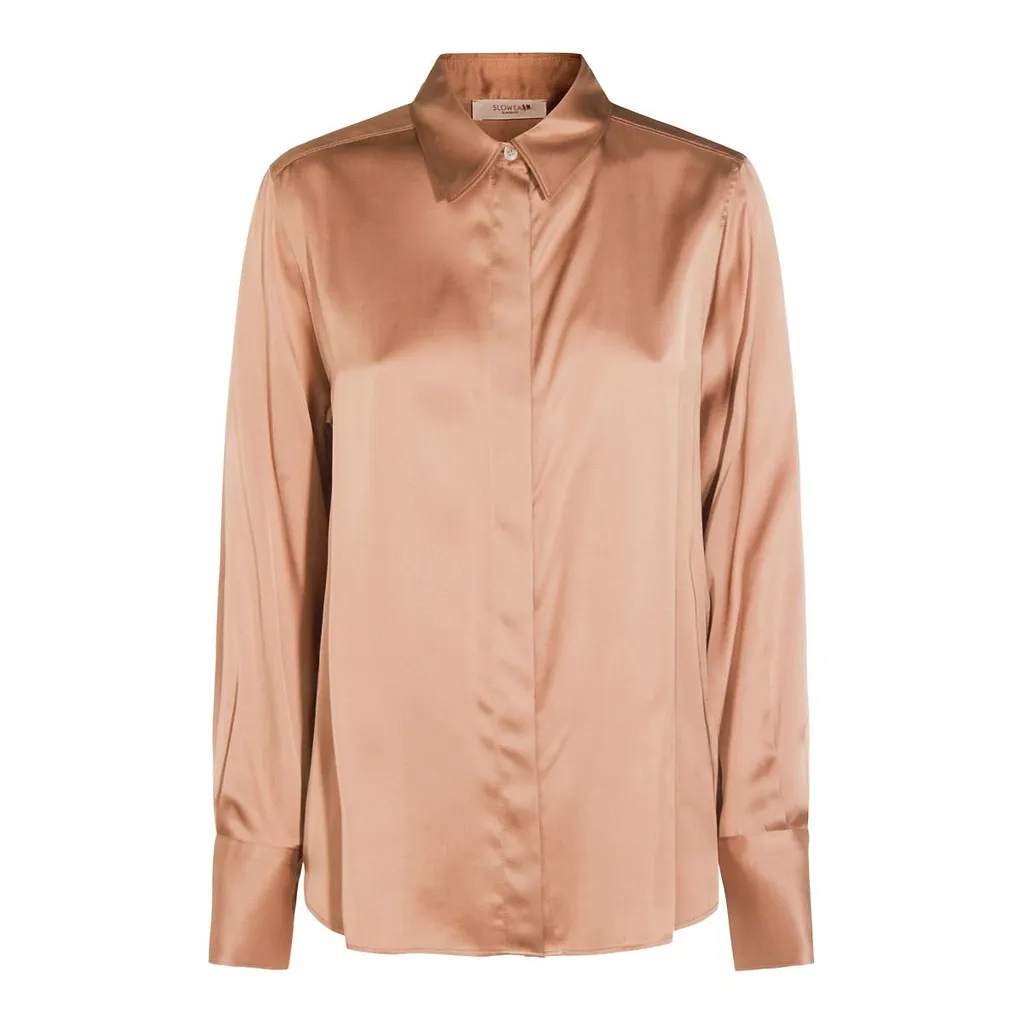 Glanshirt Long-Sleeved Satin Shirt