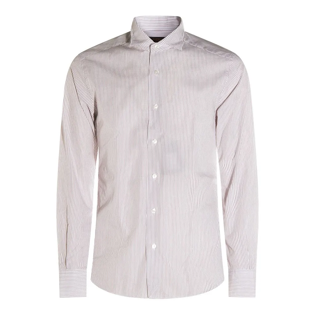 Glanshirt Long-Sleeved Striped Shirt