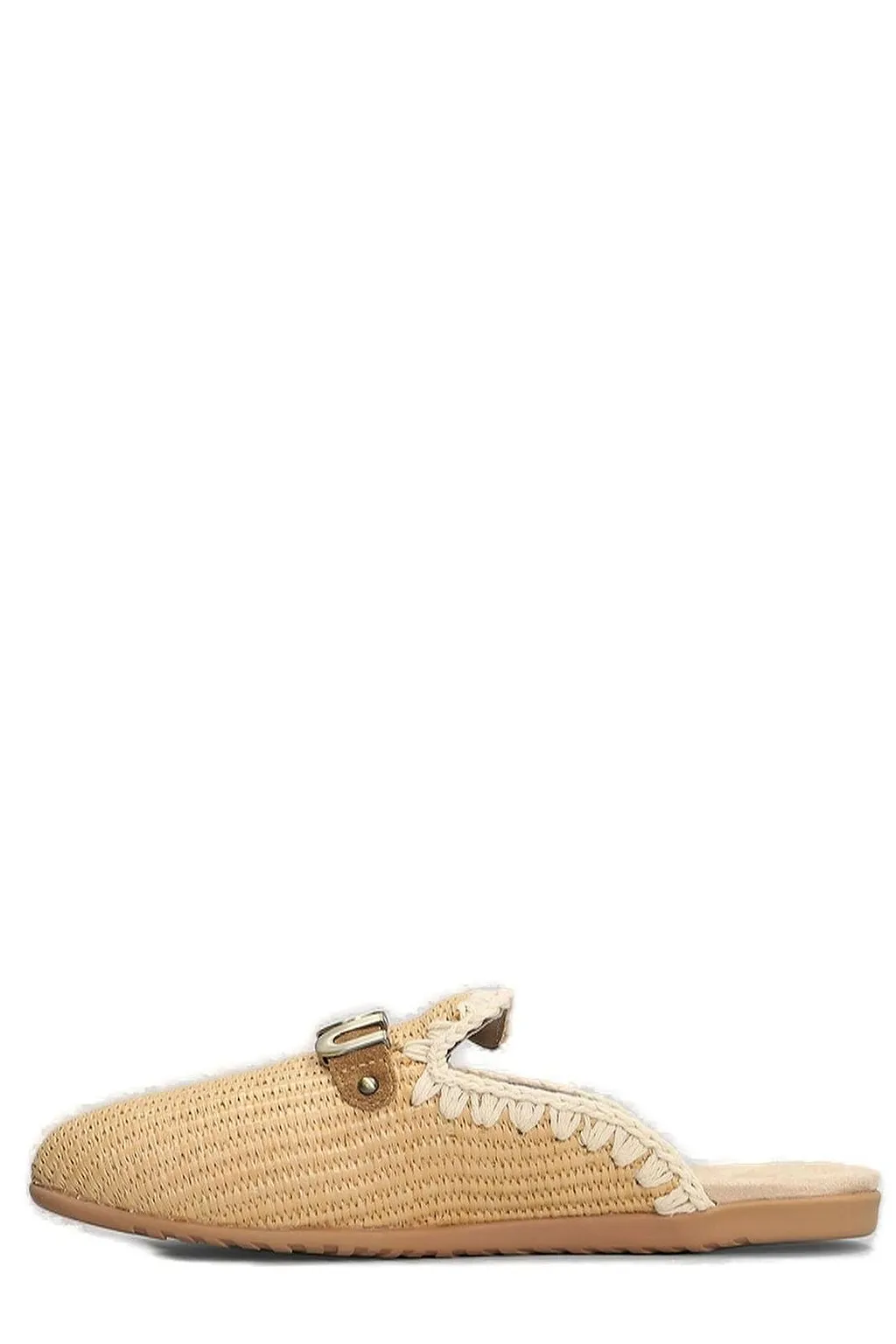 100% Raffia Logo Lettering Wovened Sandals